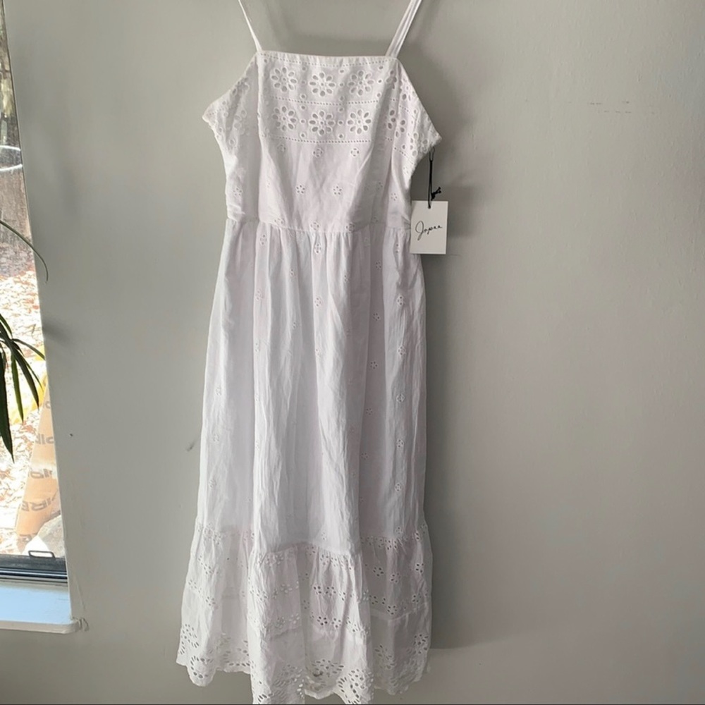 Revolve NWT Eyelet White Midi Dress- Size M- 100% Cotton